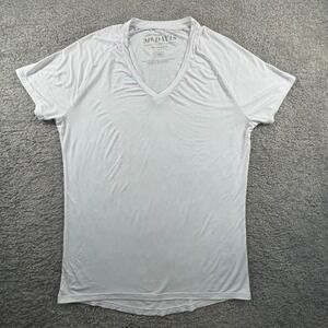 MR DAVIS The Tailored Cut Mens X LARGE V‎ Neck T Shirt Bamboo Blend White